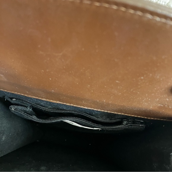 VTG Safi brown leather rectangular bag w/chain shoulder strap - Picture 6 of 10